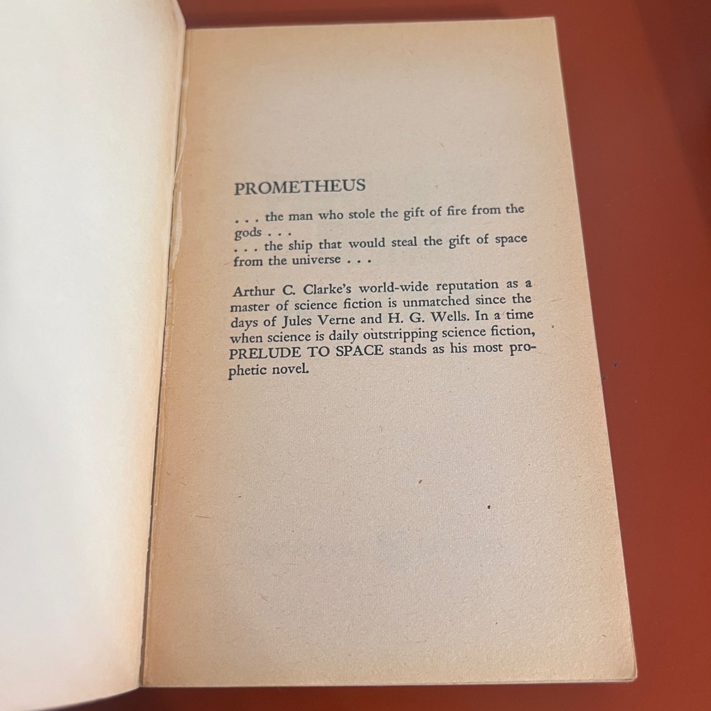 Arthur C Clarke Prelude to Space 1970 Lancer Books Vtg Sci-Fi Paperback Silver - Picture 3 of 5